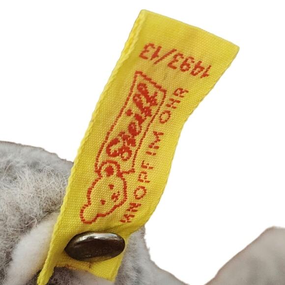 Vintage STEIFF SUSI the cat. 1493/13. Paper tag‎ and brass button. 6" w by 5" h - Picture 6 of 7